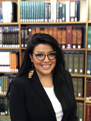 Yuridia Ramirez, in her home library 